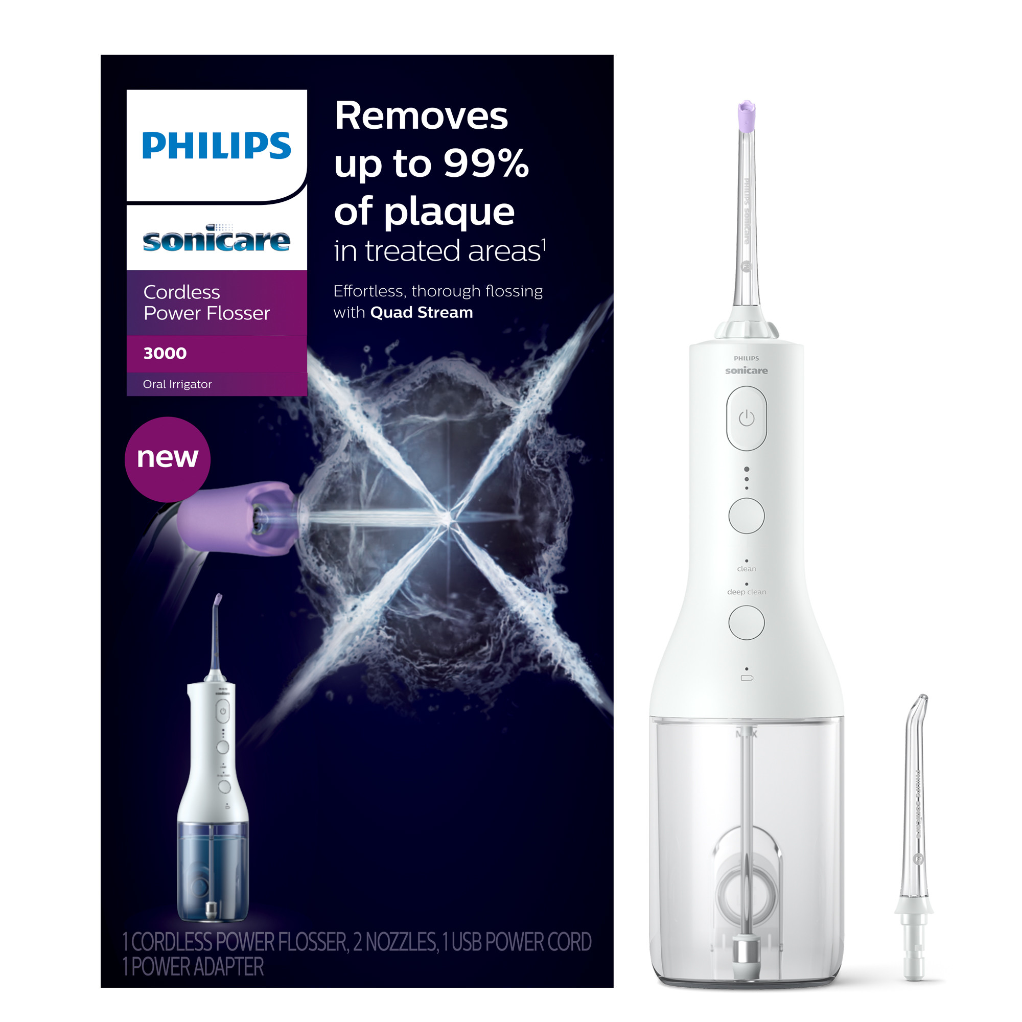 Philips Sonicare Cordless Power Flosser 3000 White Walmart