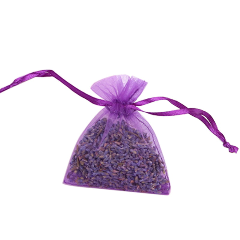 SET OF 12 Red Organic Lavender Sachets Organza Bags Dried Flower Buds Home Decor 