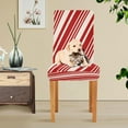 thumbnail image 3 of Christmas Candy Cane Stripes Dining Room Chair Covers Winter Red Cream Colors Chair Slipcovers Seat Protector Removable Washable Chair Cover For Home Kitchen Restaurant Hotel 4pcs, 3 of 6