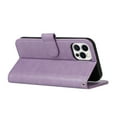 thumbnail image 3 of for  iPhone 12 Pro / 12 6.1" Wallet Case, with Hand Strap Embossed Mandala Pattern Flower Premium PU Leather Protective Full Flip Phone Case Cover for  iPhone 12 Pro / 12 6.1",Purple, 3 of 11