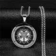 thumbnail image 4 of Stainless Steel Moon Sun Hekate Wheel Necklace Strophalos Hecate Magic Symbol Logo Jewelry, 4 of 5