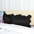 thumbnail image 2 of Set Of 4 Satin Pillow Shams Oxford Pillowcase W Ruffled Decor Black Boudoir, 2 of 7