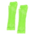 thumbnail image 4 of PMVFHDE Women's Summer Thick Fishnet Stretch Long Gloves, Punk Fingerless Nightclub Party Gloves Mint Green,One Size, 4 of 4