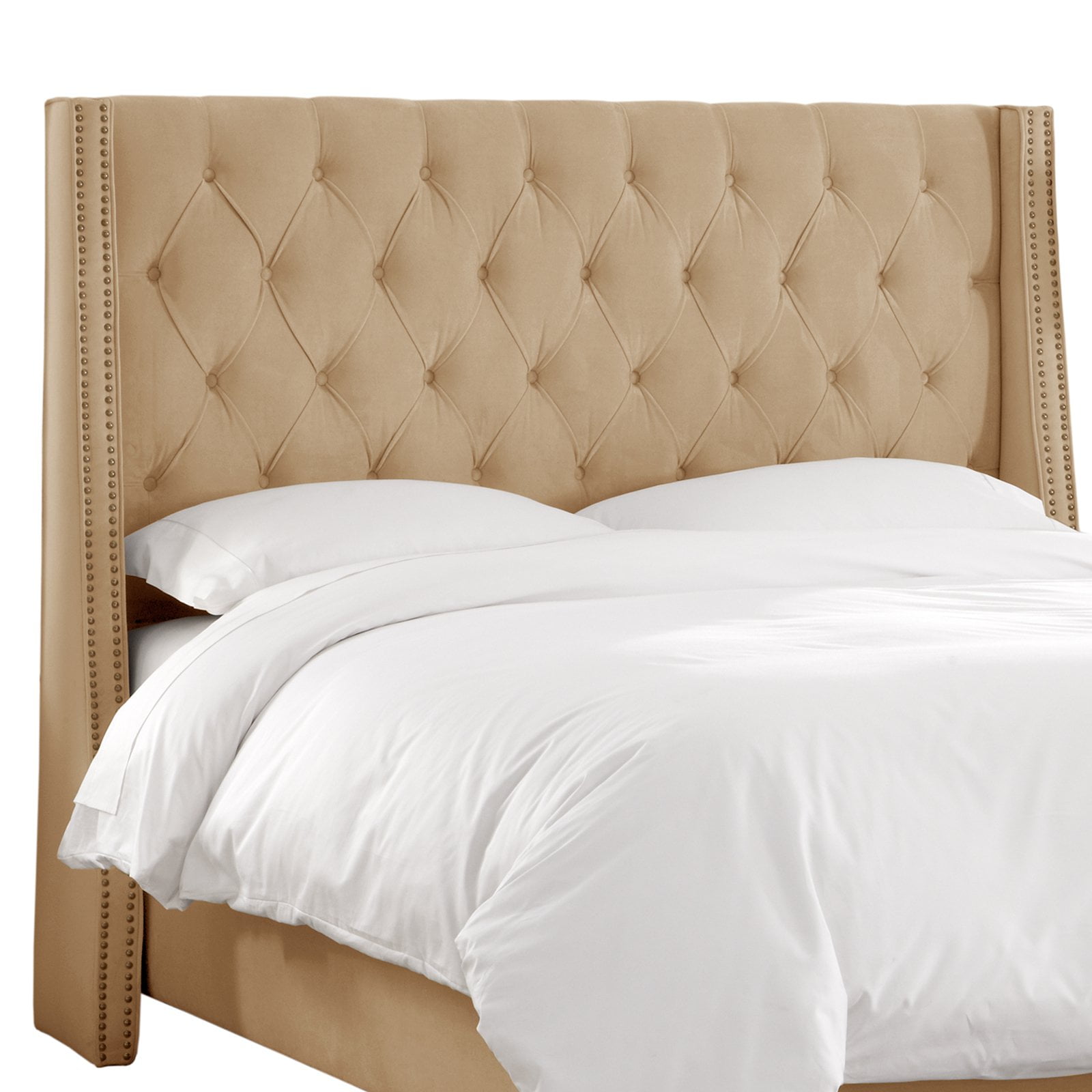 Skyline Tufted Nail On Wingback Velvet Upholstered Headboard Skyline Tufted Nail On Wingback Velvet Upholstered Headboard Com