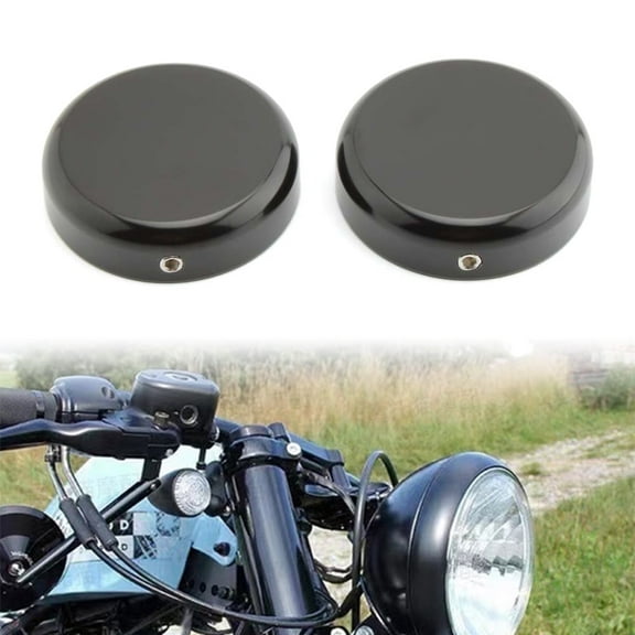 ZS Pair Upper Fork Steerer Cover Caps Aluminum Fit for Harley X48 2016-2022 Black