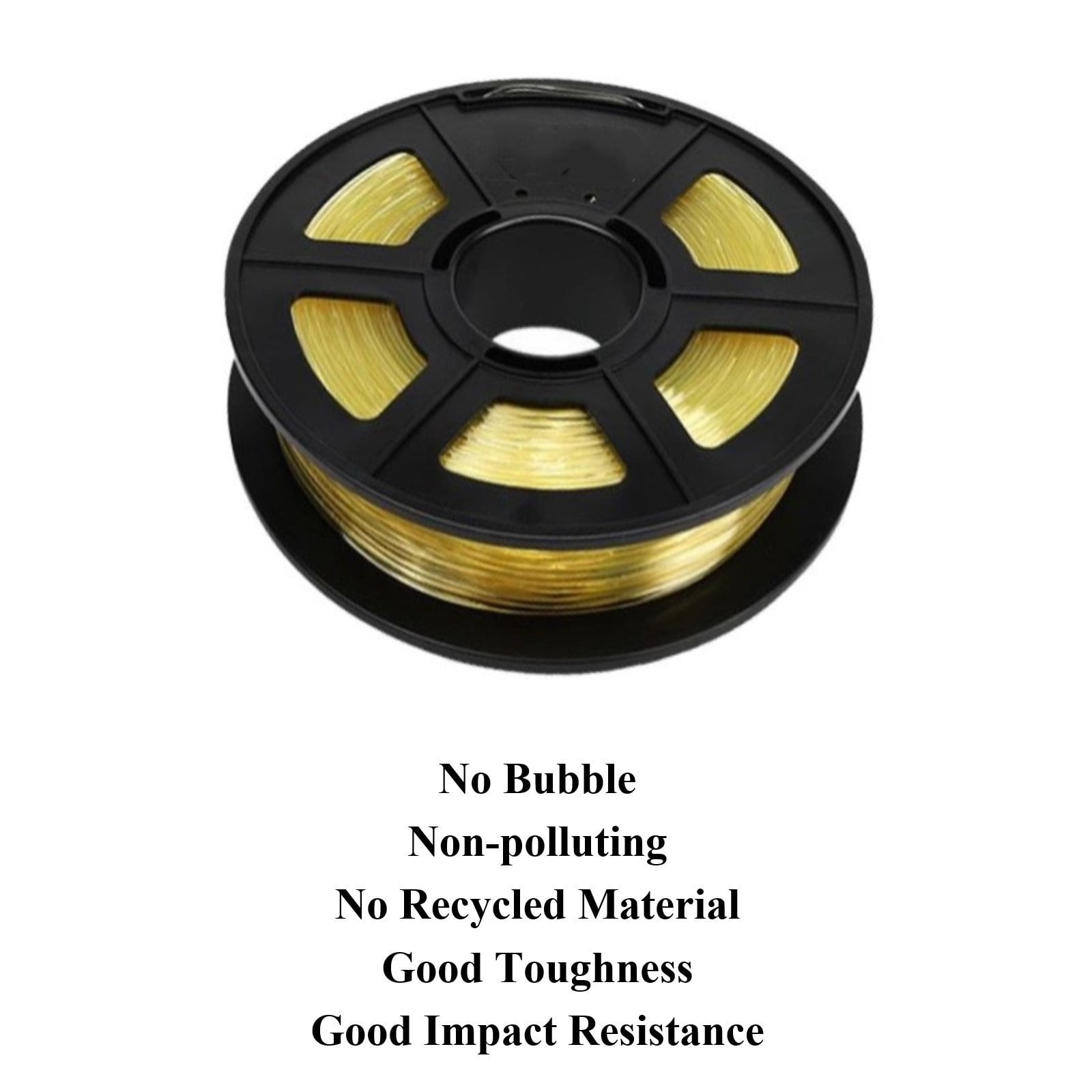 1KG Supported Filament, 1.75mm PVA Water-soluble Coil for 3D Printer & Pen, Transparent Solid Yellow Filament, Wide Compatibility