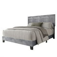 thumbnail image 4 of Home Design Vallejo Twin Velvet Upholstered Panel Bed FrameFor Adult, Box Spring Required, Silver Gray, 4 of 11