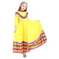 thumbnail image 3 of Disfraces de Halloween 2024 Disfraz de baile folclórico de falda larga para niña mexicana tradicional Disfraz de juego de actuación de fiesta del Día de los Muertos para niños, 3 of 5