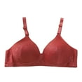 thumbnail image 4 of LIIPEE Women Bras Solid Color Plus Size Full Coverage Underwire Bralette Seamless Push Up Bralette Bra Woman Casual Indoor Outdoor Wear Bras,Red,36, 4 of 5