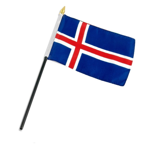 Iceland Flag 4"x6" Desk Table Stick