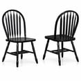 thumbnail image 1 of Selections Arrowback Windsor Dining Side Chair Black/Cherry Solid Wood Set of 2, 1 of 7