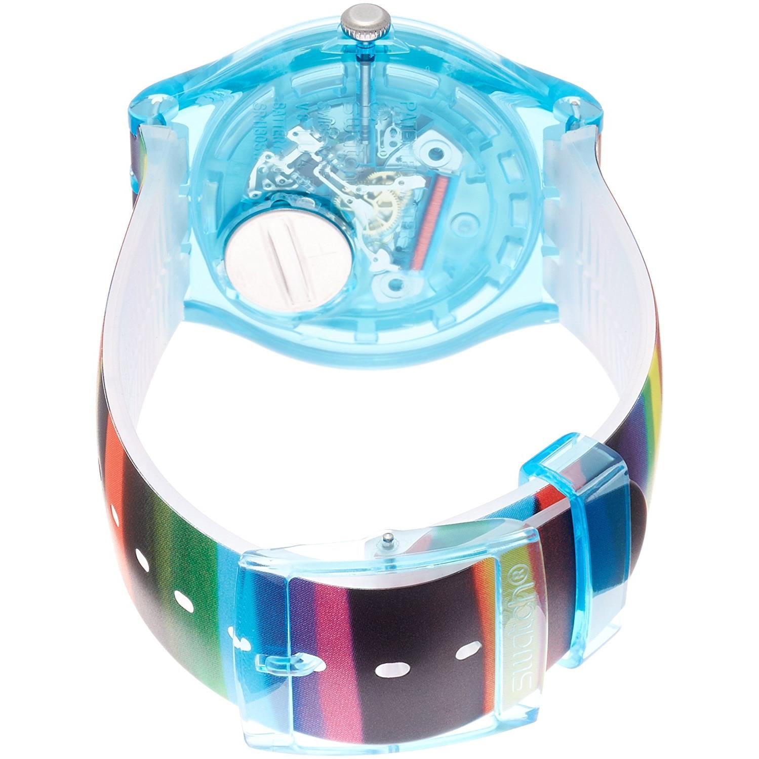 Swatch Women's 41mm Multicolor Silicone Band Plastic Case