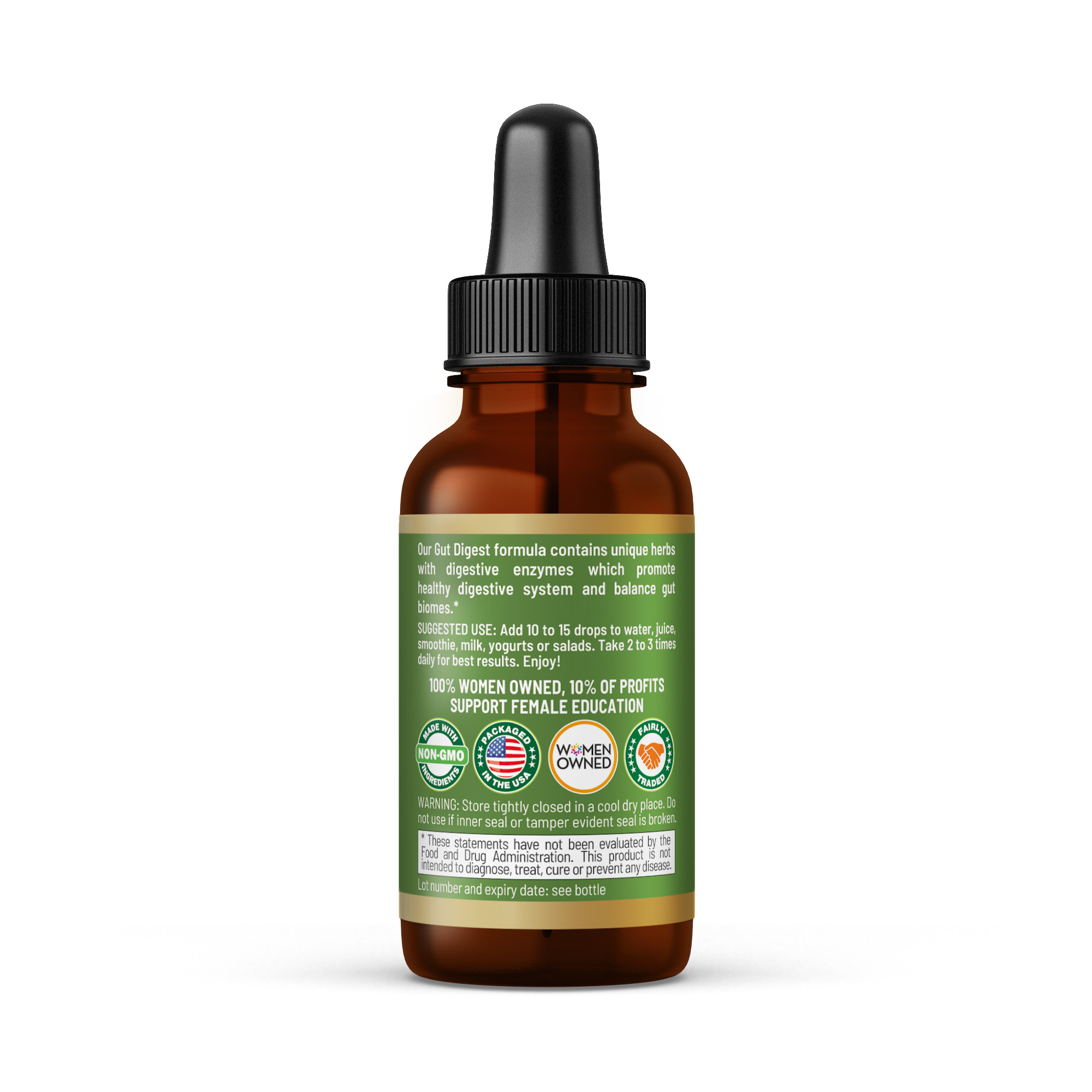 Gut Digest Plus, Gut Health, Colon Cleanse & Digestive Health Enzymes, Turmeric, Astragalus Root, 1oz, Herbal Goodness