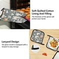 thumbnail image 4 of Llamas and Mountains 5 Pcs Kitchen Set Heat Resistant Oven Mitts and Non-Slip Pot Holders with Adjustable Cooking Apron, 4 of 6