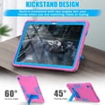 thumbnail image 6 of ELEHOLD Rugged Hybrid Case for Lenovo Tab M10 Plus 3rd Gen (10.6 Inch 2022), Tri-Layers Hard PC Soft Silicone Hidden Kickstand Anti-Scratch Shockproof Heavy Duty Case for Kids Men Women,Rose+Blue, 6 of 9