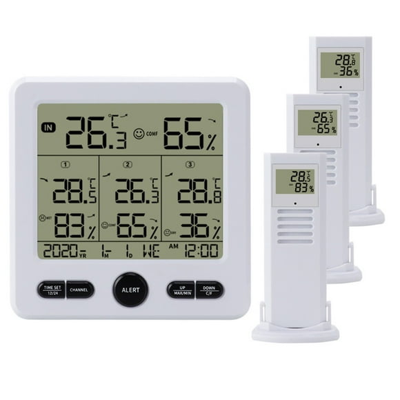 Ana Indoor Outdoor Thermometer Hygrometer Wireless Weather Station, Temperature Humidity Monitor Battery Powered Inside Outside Thermometer