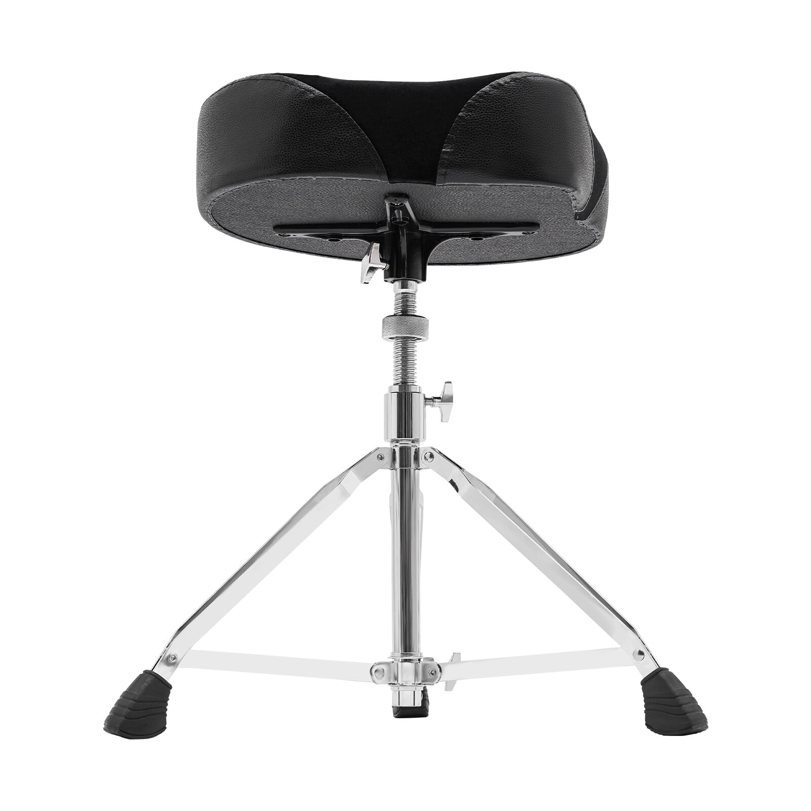 DENEST Adjustable Drum Stool, Rotating Drum Throne with PU Velvet Seat, Spindle Height Lift for Drummers, Comfortable Cushioned Drum Seat