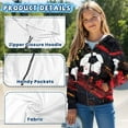 thumbnail image 5 of POLERO Zip Up Hoodie for Girls Kids Soccer Print Oversized Long Sleeve Sweatshirt Jacket with Pockets Winter Warm Clother 8-10 Years, 5 of 6