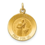 Finest Gold 14K Yellow Gold Saint Gerard Medal Charm