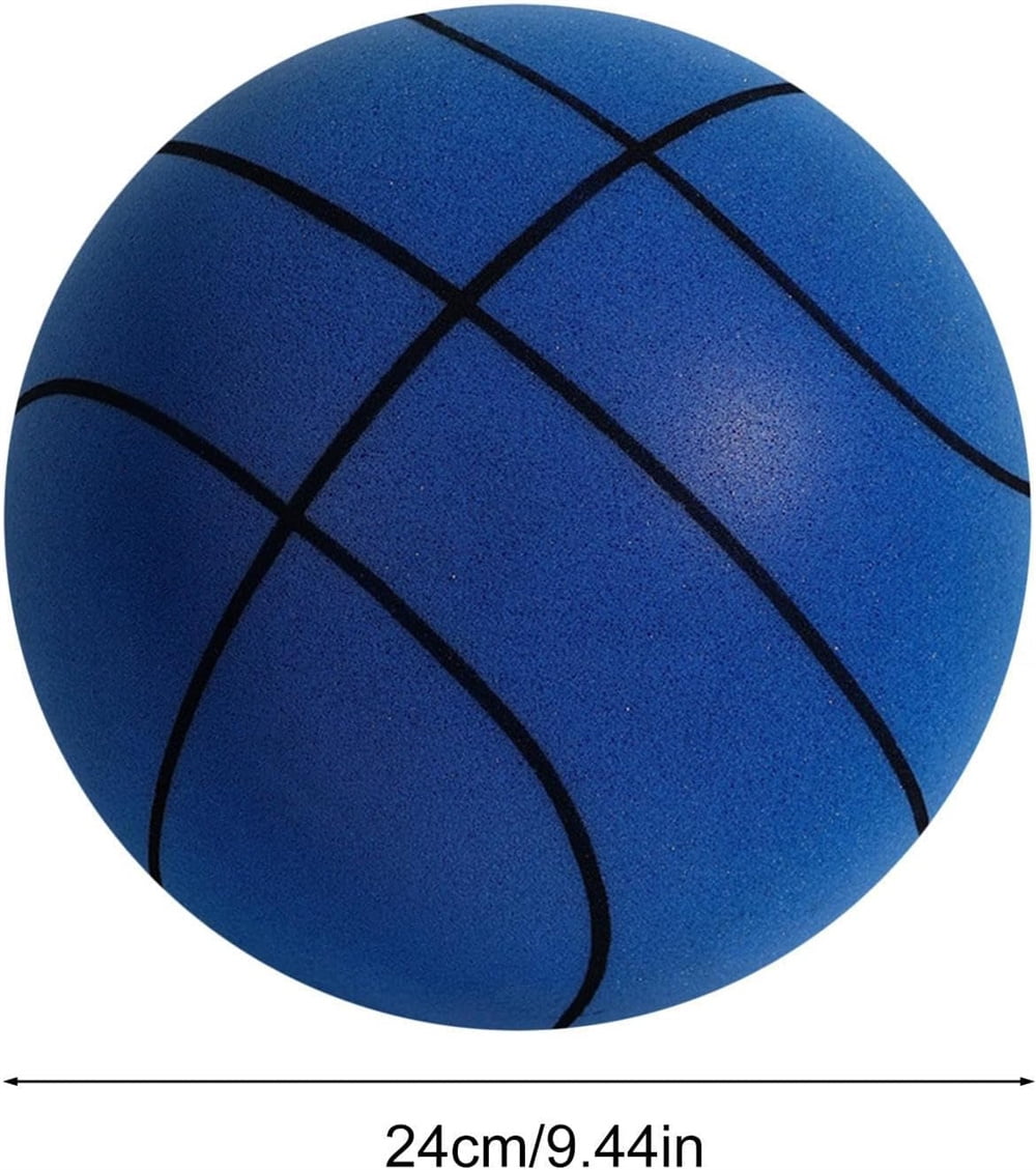 NOGIS Silent Basketball, Newest Foam Basketball Indoor Training Ball, Uncoated High-Density Foam Ball Low Noise Basketball Training for Various Indoor Activities（Blue）