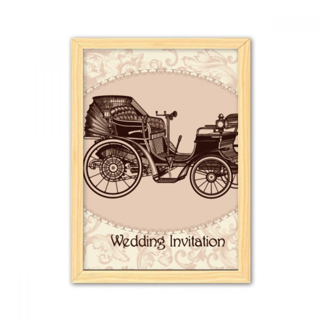 Autos Clasicos Flower Pattern Illustration Cuadro de madera decorativa marco de casa A4