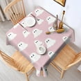 thumbnail image 2 of Pink Halloween Ghosts Square Tablecloth,Waterproof Square Table Cover,Wipeable Spillproof Washable Table Cover for Home Kitchen Party Decor 42"X42"(107x107cm), 2 of 6