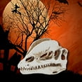 thumbnail image 2 of Dmlowu Animal Skeletons Halloween Decorations, 5x7" Plastic Halloween Skeleton for Home Decor, Spooky Dinosaur Skull Skeleton for Halloween Decorations Outdoor & Infoor, White, 2 of 7
