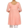 thumbnail image 4 of Women's Plus Size Babydoll Tunic Top Dress 3/4 Sleeves Scoop Neck, 4 of 5