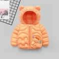 thumbnail image 3 of dmqupv Toddler Winter Coats for Girls 2t Toddler Boys Girls Winter Windproof Cartoon Monkey Prints Bear Ears Hooded Coat Orange 4-5 Years, 3 of 4