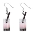 thumbnail image 2 of Pendientes de taza de té con leche y perlas hechos a mano con estilo divertido, pendientes de taza de bebida creativa y genial, pendientes lindos y populares de moda para mujeres, ligeros y, 2 of 6