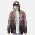 thumbnail image 3 of Pofeuu Dog in Lavender Flowers Print Sun Protection Outdoor Lightweight Full Zip UV Cooling Hoodie Long Sleeve Summer Clothing for Outdoor Hiking-XX-Large, 3 of 5