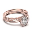 thumbnail image 2 of Beautiful Art Deco 1.75 Carat Pear Cut Affordable Diamond Moissanite Engagement Ring, Classic Wedding Ring, One Matching Band in 925 Sterling Silver With 18k Rose Gold Plating, 2 of 4