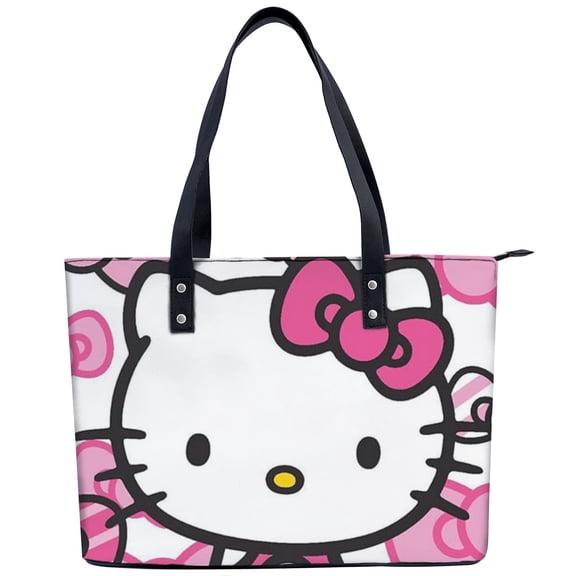 Hello kitty Handbags Exquisite canvas women's handbags Travel shoulder bags Linen shopping bags