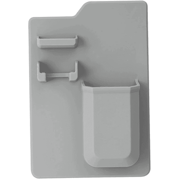 Silicone Toothbrush Holder for Bathroom, Adhesive Wall-Mounted Organizer, Grey Storage for Toothbrushes & Utensils