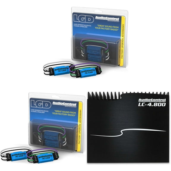 AudioControl LC-4.800 High-Power Multi-Channel Amplifier with Accubass with 2 Pairs AudioControl AC-LGD Load generating device