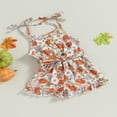 thumbnail image 2 of Bébé Halloween Filles Romper Sans Manches Citrouille Impression Shorts une Pièce Vêtements, 2 of 7