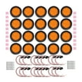 thumbnail image 1 of 4 Inches Round 20 Pack Amber 10 LED Stop Turn Running Light Brake Flush Truck Trailer DOT Compliant Includes Deluxe Install Kit with Grommets, Connectors and Ties, 1 of 7