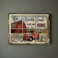thumbnail image 3 of Red Truck and Red Barn Canvas Wall Art Christian Truck Farmhouse Painting Country Wall Decor Framed Posters Home for Living Room Bedroom Bathroom Decoration 12x16 inch, 3 of 6