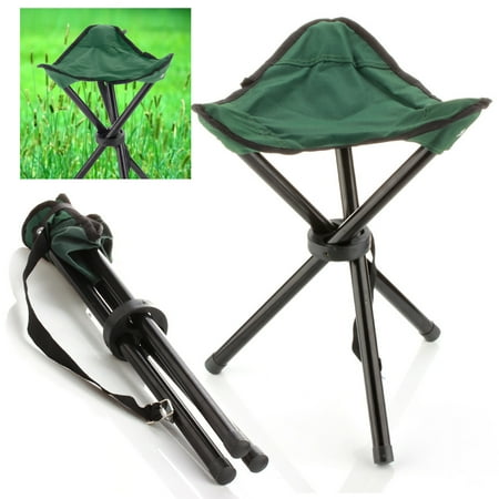 Camping Folding Stool Green Portable 3 Legs Chair Tripod Seat For Outdoor Hiking Fishing Picnic Travel Beach Bbq Garden Lawn With Strap Oxford Cloth