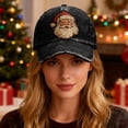 thumbnail image 2 of Yuanlong Unisex Christmas Baseball Cap Santa Printed All-Season Cap Vintage Washed Outdoor Sports Headwear, 2 of 5
