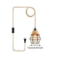 thumbnail image 3 of Outdor Farmhouse Pendant Light Handwoven Dome Shade Chandelier With Natural Rope Detail Adjustable Hanging Light Fixture For Kitchen Island Dining Room Bulb Not Included, 3 of 6