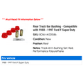 thumbnail image 2 of Rear Track Bar Bushing - Compatible with 1988 - 1997 Ford F Super Duty 1989 1990 1991 1992 1993 1994 1995 1996, 2 of 2