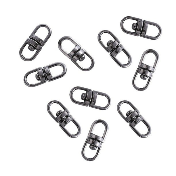Jumpingount 10 piezas cierre de gancho giratorio aleación de Zinc Color sólido llavero conector DIY artesanía conexión llavero accesorio Ropa, zapatos y accesorios Miscelánea Gris 19 mm largo