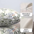 thumbnail image 3 of Colorful Floral Elegant Linen Pillow Covers Beautiful Flowers and Leaves Decorative Pillowcase for Living Room Patio Car White Square Cushion Covers 20x20 2 Pack, 3 of 6