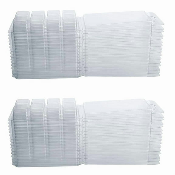 Wax Melt Containers-8 Cavity Clear Empty Plastic Wax Melt Molds-50 Packs Cubes Clamshells for Tarts Wax Melts,50 x Wax Melt Containers,Transparent
