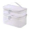 thumbnail image 4 of Bolsa de aseo de doble capa, bolsa de maquillaje para mujer, bolsa de almacenamiento de esmalte de uñas, bolso de mano portátil para juego de brochas,, 4 of 8