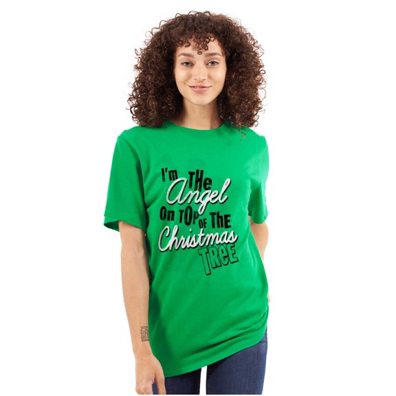 I'm The Angel On Top Christmas Tree Women's Plus Size Graphic Tee Brisco Brands 3X