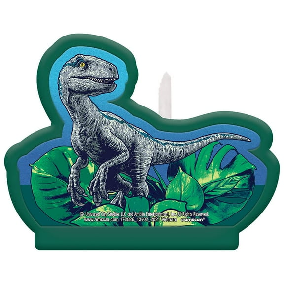 Jurassic World Into The Wild Multicolor Birthday Candle - 4.5", 1 Piece - Vibrant, Exciting, and Fun Dinosaur-Themed Celebration Decor