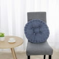 thumbnail image 4 of PiccoCasa Home Office Corduroy Round Shape Sofa Floor Chair Cushion Pads Pack of 2, Blue, 4 of 6