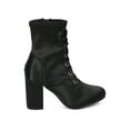 thumbnail image 2 of New Women Indulge Ella-1 Satin Round Toe Lace Up Block Heel Bootie, 2 of 7